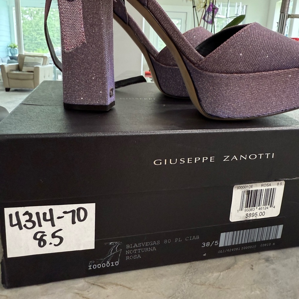 Giuseppe Zanotti Glittery Purple Platform Shoes